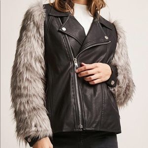Goldie Faux Fur Leather Jacket (M)